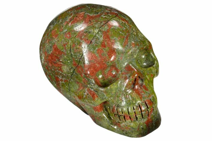 Carved, Unakite Skull - South Africa #118102